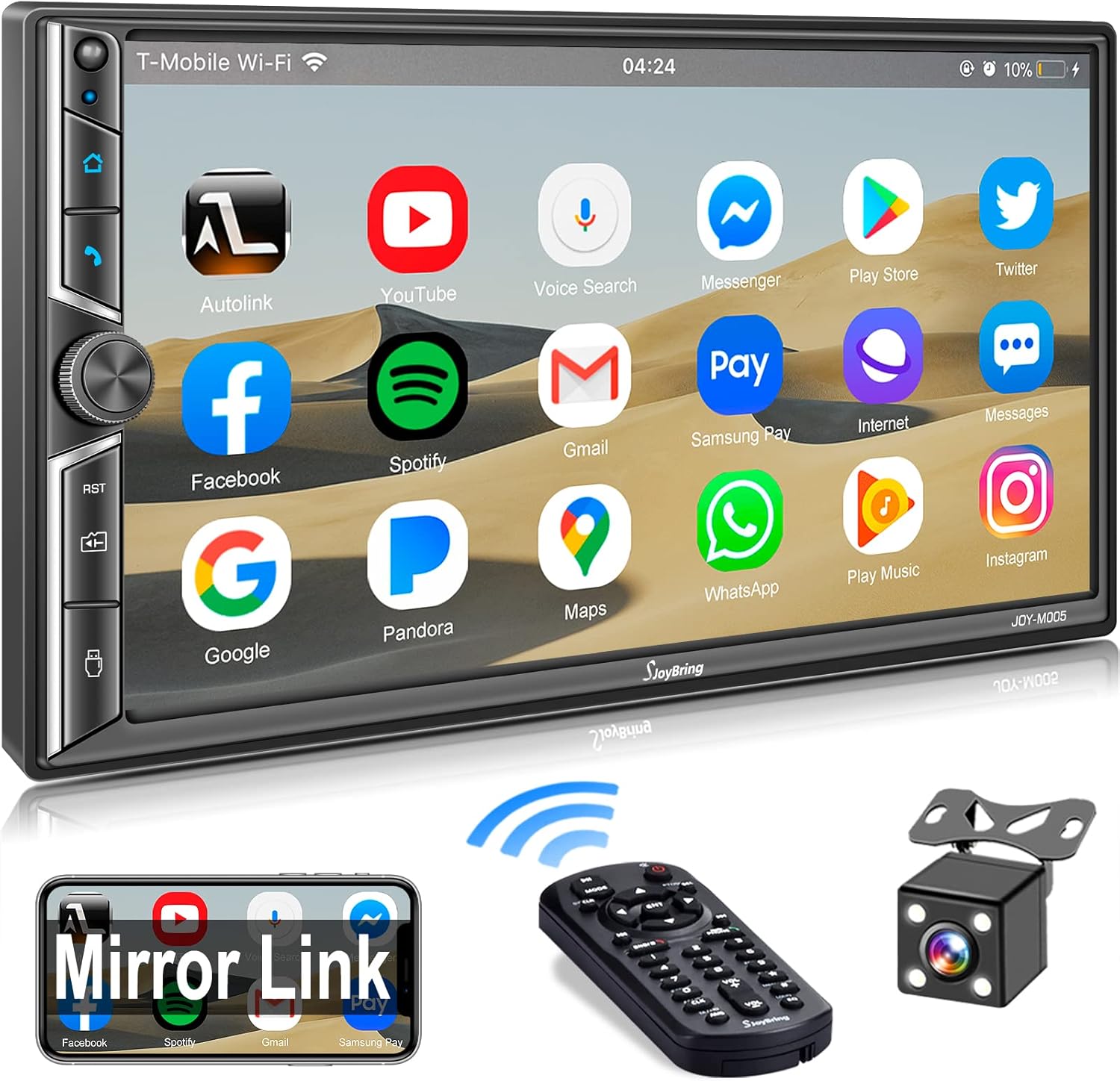 Buy Double Din Car Stereo with Bluetooth, 7 Inch Full HD Capacitive Touchscreen, Mirror Link