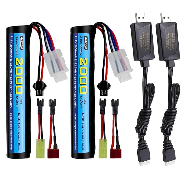 AMZZN 2 baterías de Iones de Litio de 11,1V 10C 2000mAh con SM-2P, T