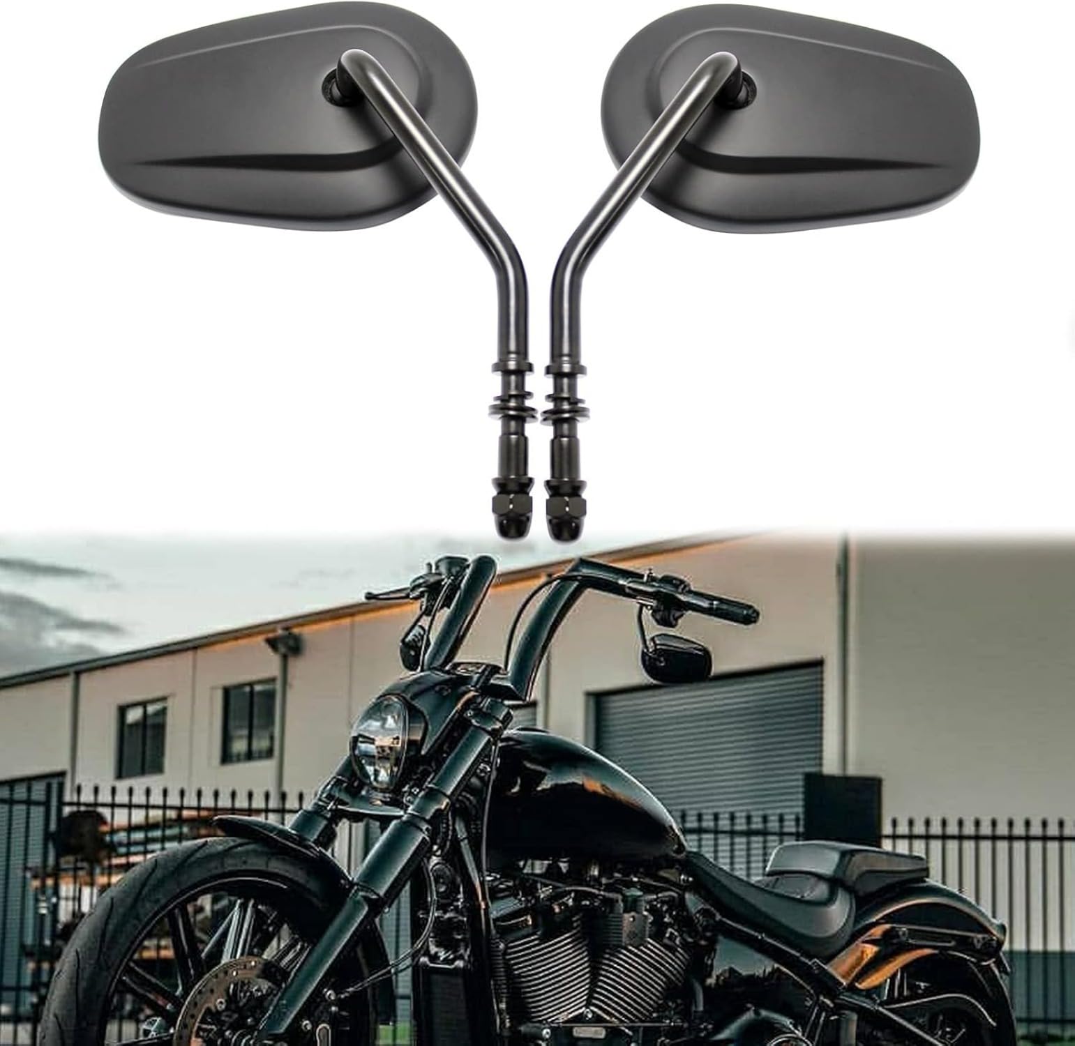 Amazon | tangcheng ハーレー専用バイクミラー左右セット 楕円型レトロ