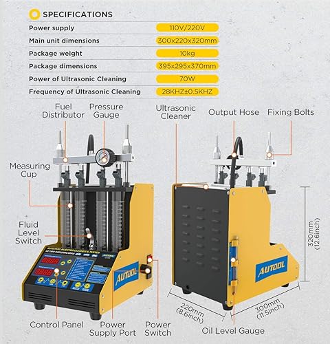 Miniatura 2 de Probador de limpiador de inyector de combustible CT150 Probador de limpiador de inyector de motocicleta Limpiador de sistema de inyección de ondas