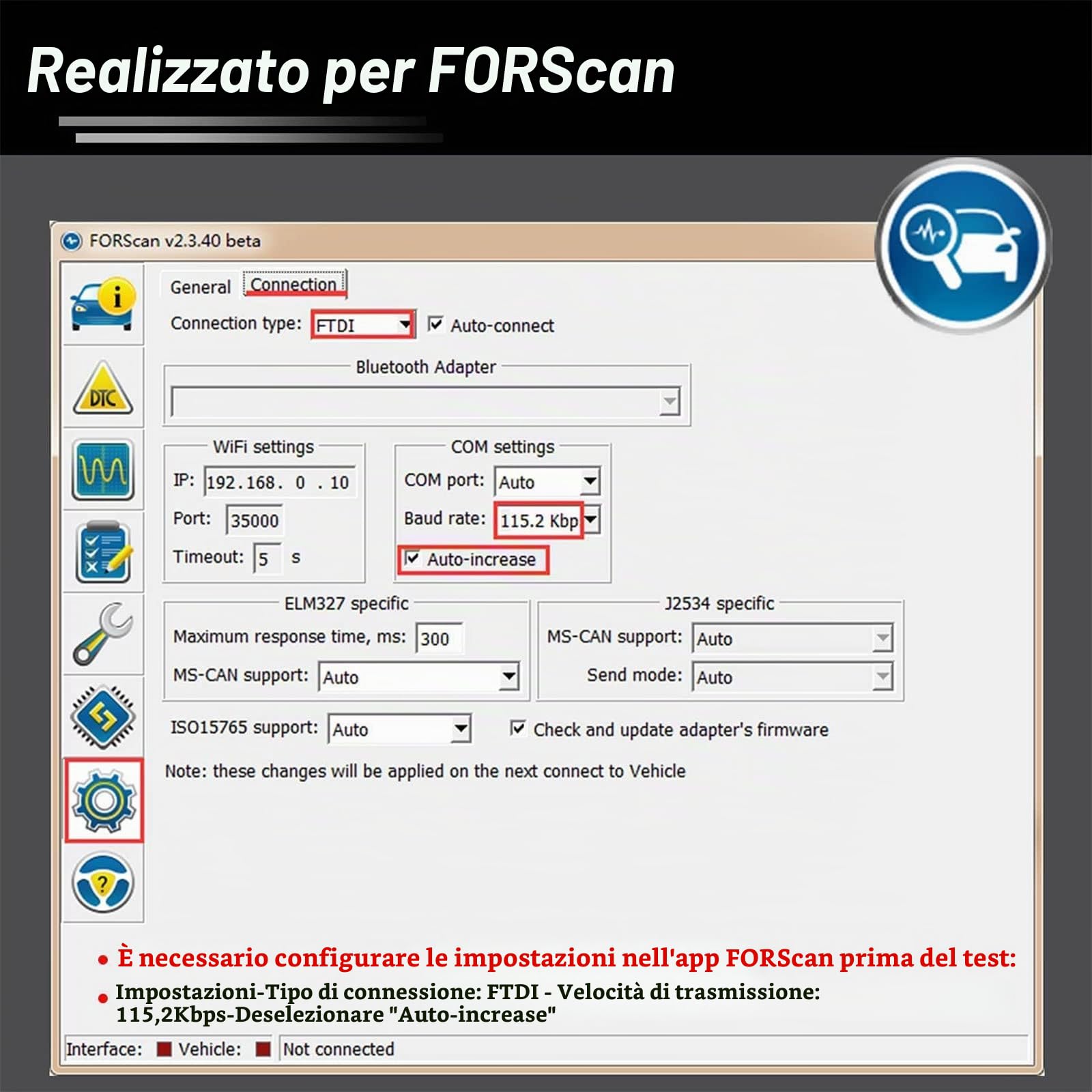VLINKER FS Interfaccia Diagnostica OBD2 per FORScan, Adattatore USB OBDII con Commutazione Auto HS/MS-CAN, Compatibile Ford Mazda Lincoln, Tensione Programmazione FEPS 18V, Alta Velocità 3Mbps