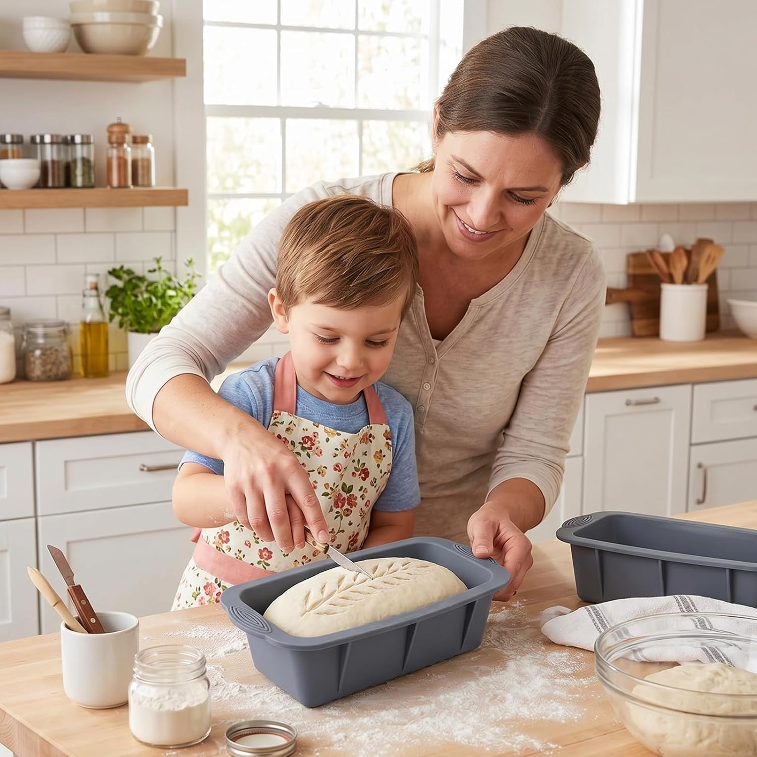 Silicone Bread Loaf Pan, Nonstick Bread Pan Baking Pan, 2pcs