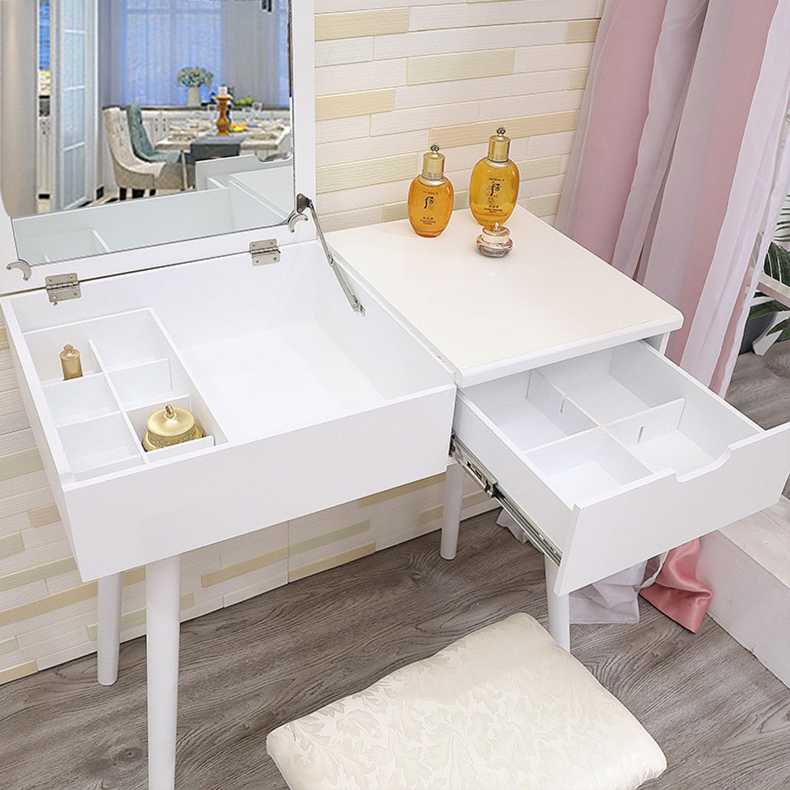 MIROIR DE BUREAU En Bois Courtoisie LED Miroirs Salle Bains Se