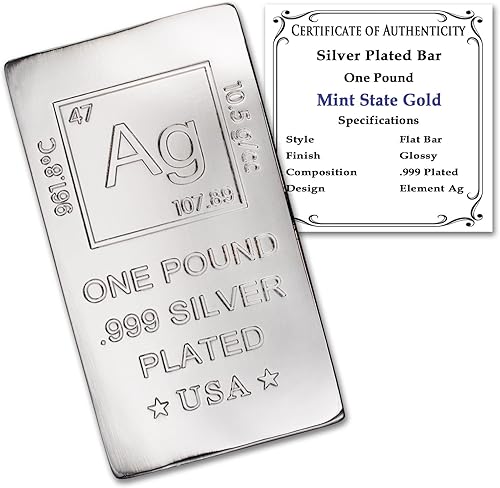 Miniatura 5 de Barra chapada en oro de 1 lb (lingote trapezoidal) pisapapeles de 18 quilates - Diseño de elementos con certificado de autenticidad