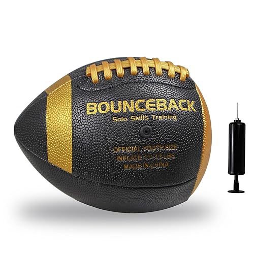 BOUNCEBACK Soft Leather Training Football, Youth Size & Official Size,