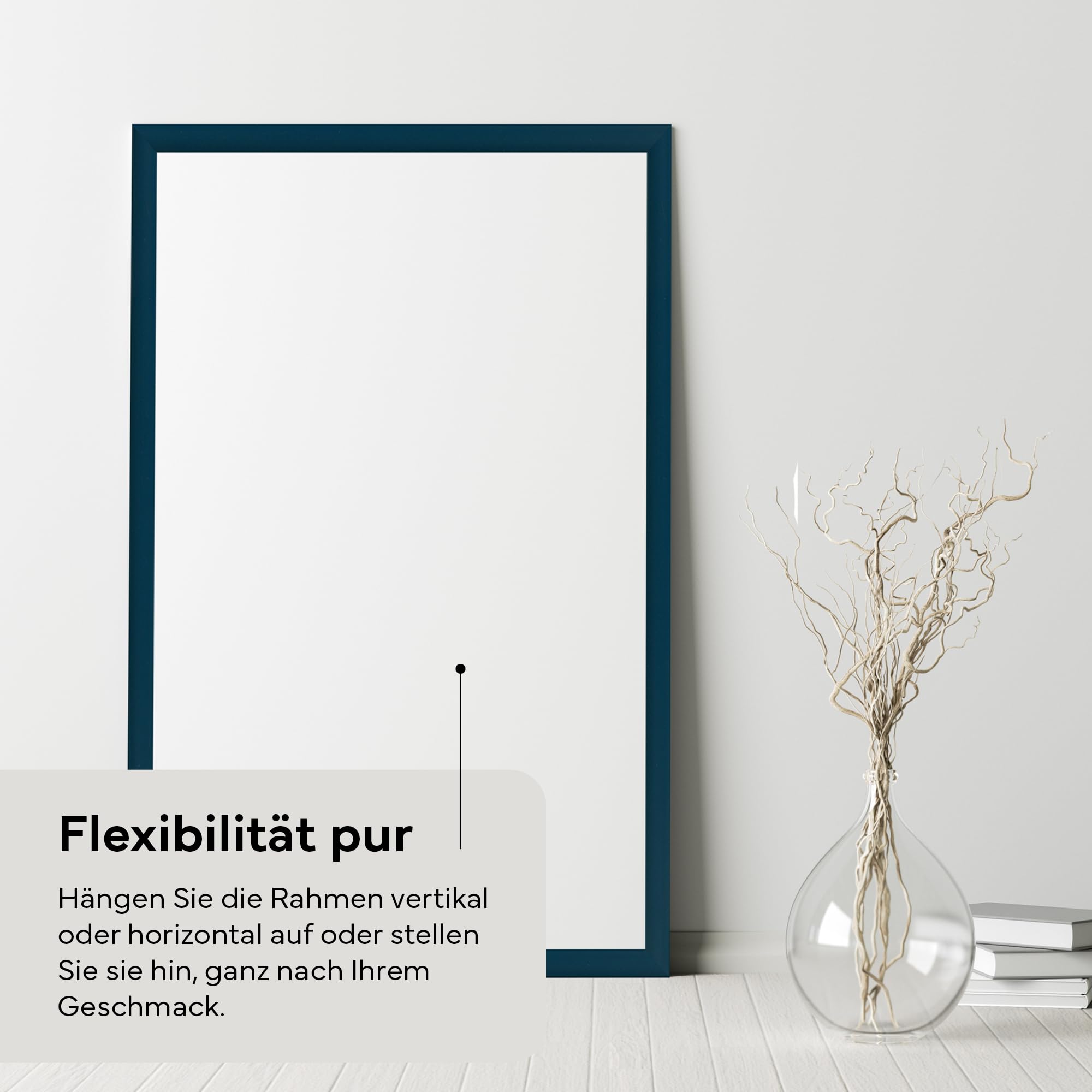PANORAHMA BILDERRAHMEN Kunststoff Bilderrahmen 50 x 50 cm, Blau/Bilder Rahmen zum Aufhängen/Kunststoff Rahmen mit Echtglas – Ansicht 5