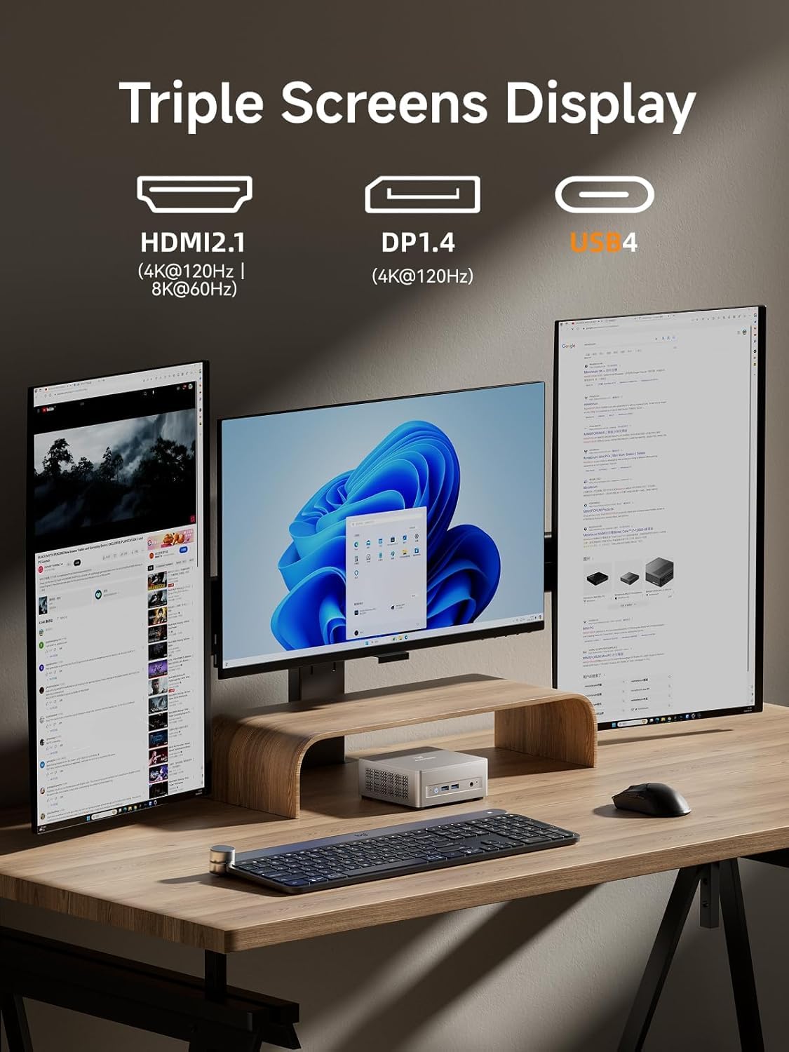 MINISFORUM UM750L Slim Mini PC, minicomputadora AMD Ryzen 5 7545U (6C/12T, hasta 4,9 GHz), 16 GB LPDDR5 y 512 GB SSD PCIe 4.0, DP/HDMI/USB4, 4 x USB Tipo A, LAN 2,5G, WIFI6E/BT5.2 — view 7