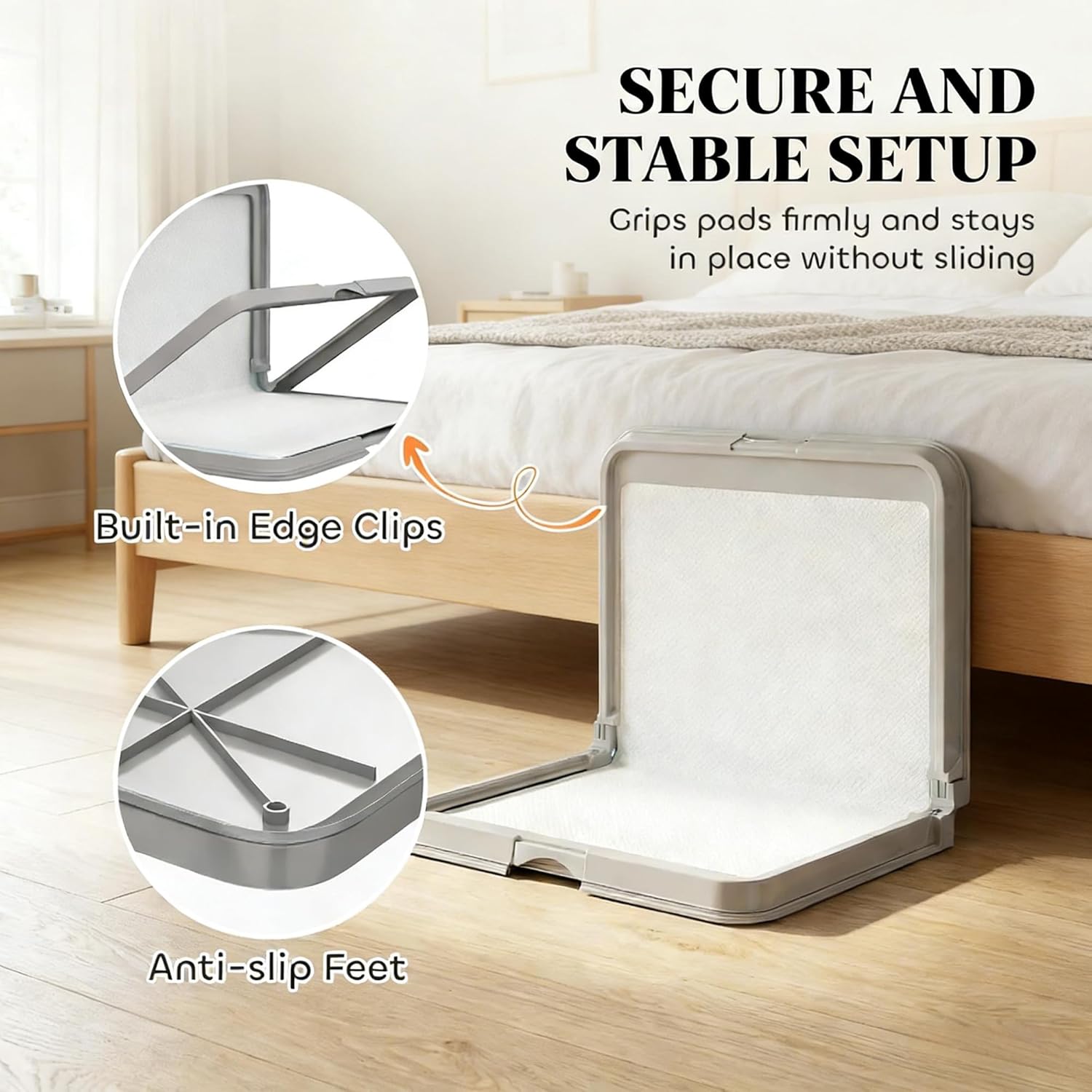 Dual-Mode Foldable Dog Litter Box with 3 Pee Pads,Secure, Portability & Easy Storage Pet Toilet for Apartments, RVs, or Travel