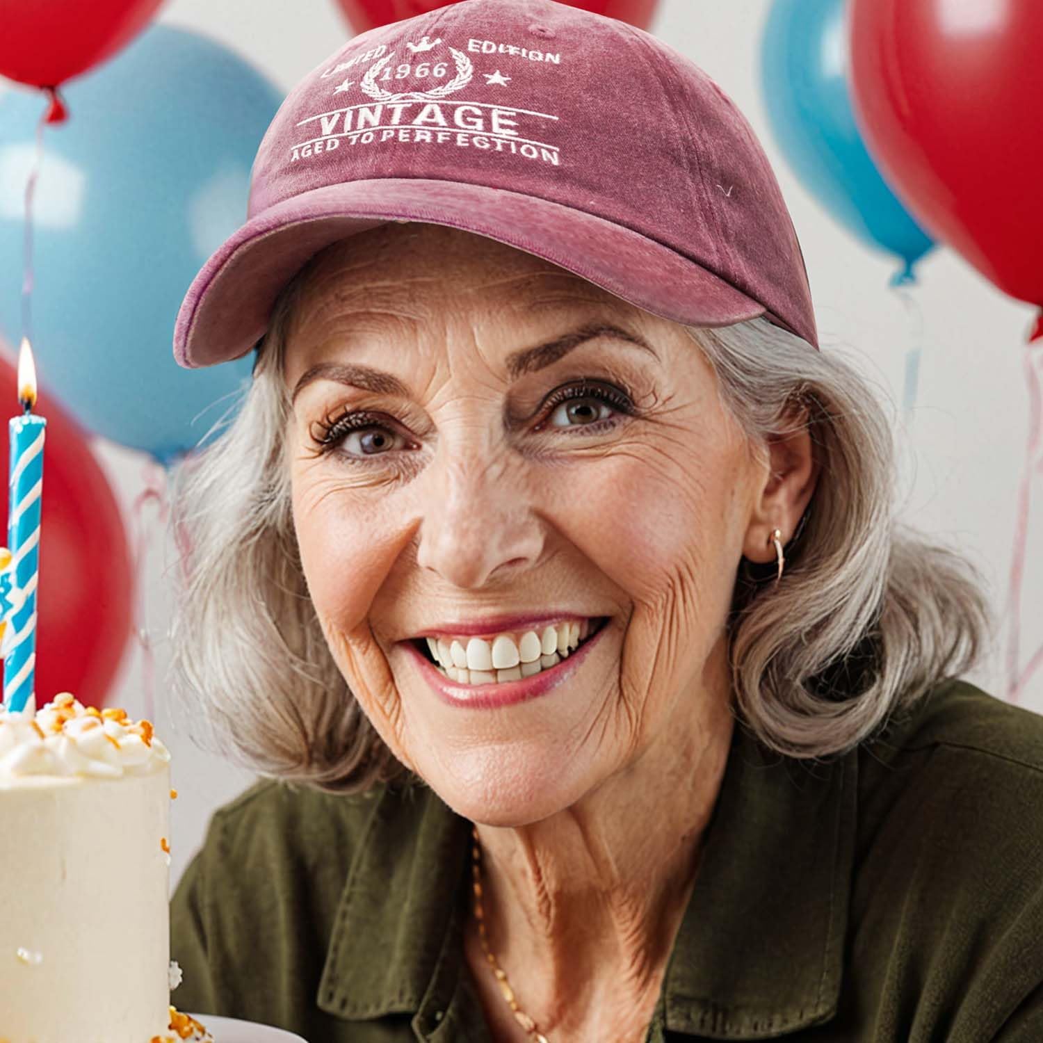 60th Birthday Gifts for Men Women 1965 Hats Vintage 60 Year Old Embroidered Baseball Cap - Image 6