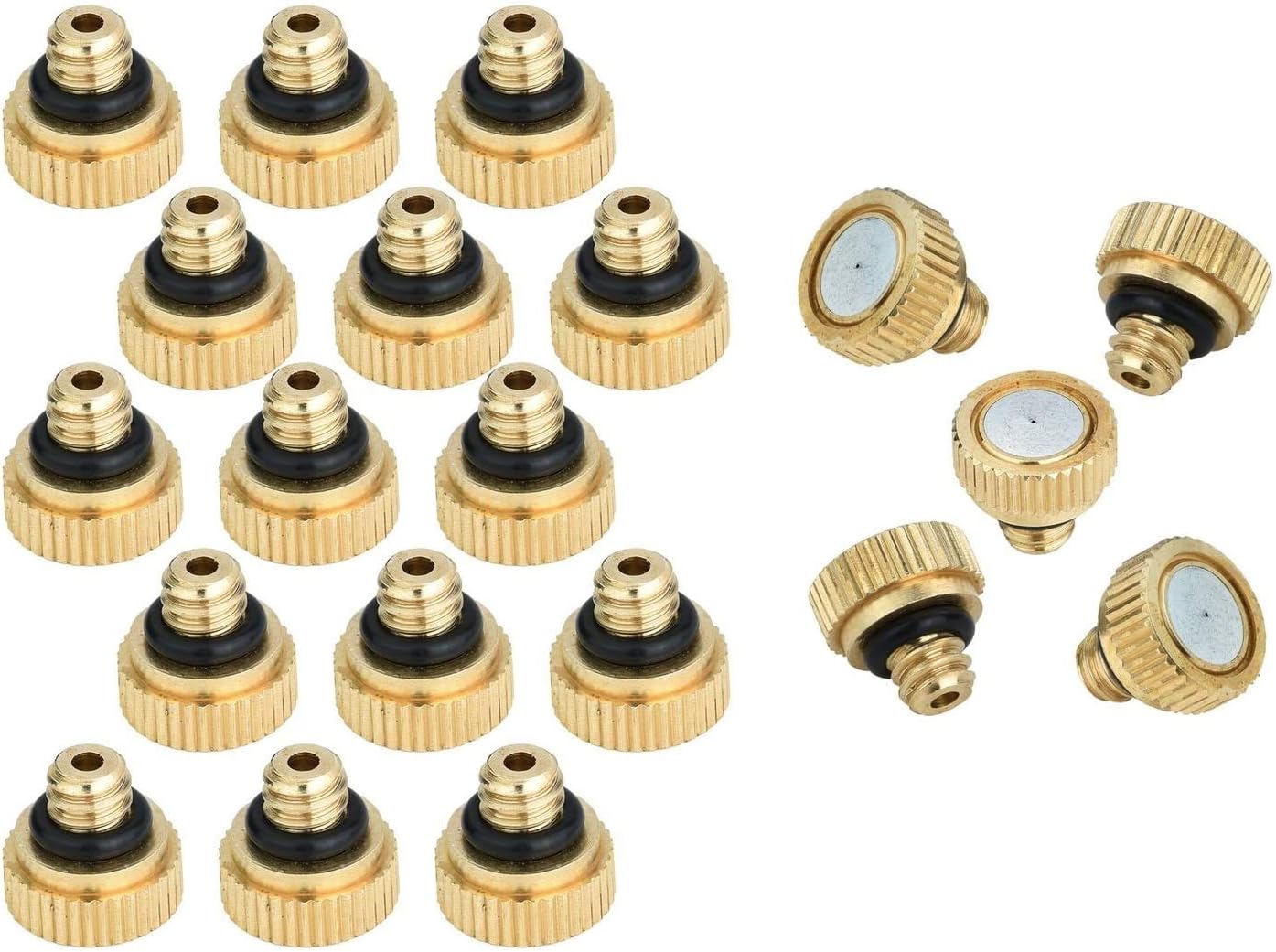 Misting Nozzles Brass Low Pressure Atomizing Misting Sprayer for Outdoor Cooling System Orifice 0.004-0.03", 10/24 UNC (Color : 100pcs, Size : 0.1mm)