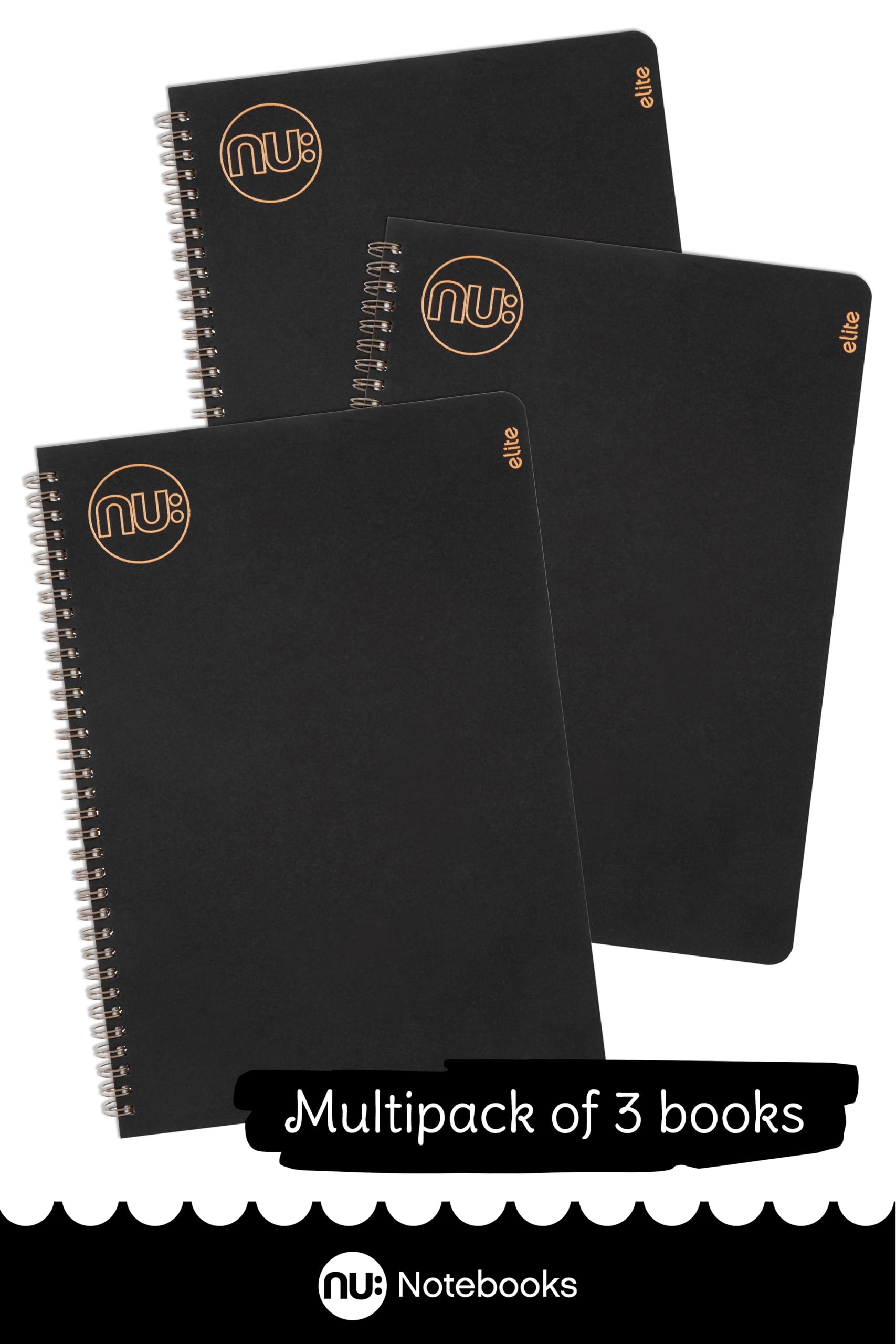 nu: Notebooks - Kraft Range - Black Wire Bound A4 Notebook - Stationery Notebooks - Professional Notepad - Multipack of 3 - Image 4
