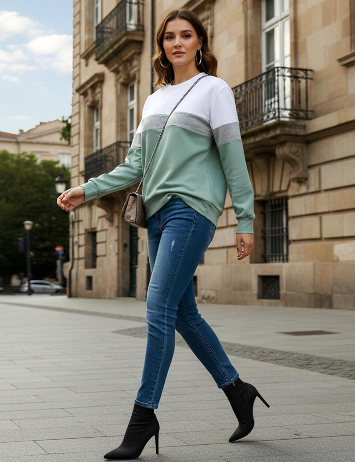 Sweatshirts for Women, fall Crewneck Sweatshirts Woman Fit Long Sleeve Pullover Tops Cute Soft Shirt - Image 7