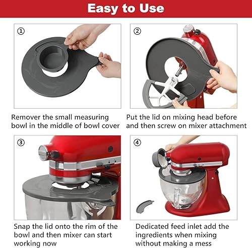 Miniatura 2 de KitchenAid K5GB - Cubierta para cuenco de vidrio para batidora de 5 cuartos de galón con cabezal inclinable, protector contra salpicaduras con