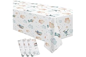 Airplane Decorations Tablecloth - Disposable Airplane Birthday Party Supplies Tablecover for Theme Birthdays