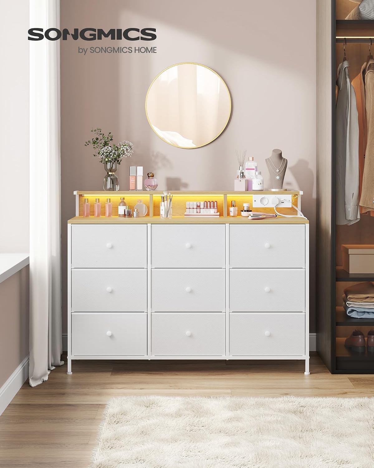 Commode SONGMICS - eclairage LED integre