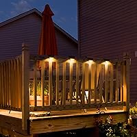 Vista 5 de SOLPEX Paquete de 36 luces solares para terrazas al aire libre, luces solares LED impermeables para escaleras al aire libre, escalones, vallas