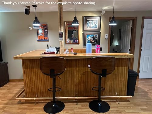 Miniatura 7 de Paquete de 3 lámparas de techo colgantes industriales para interiores, acabado negro, para bar, comedor, pasillo, sala de estar, isla de cocina