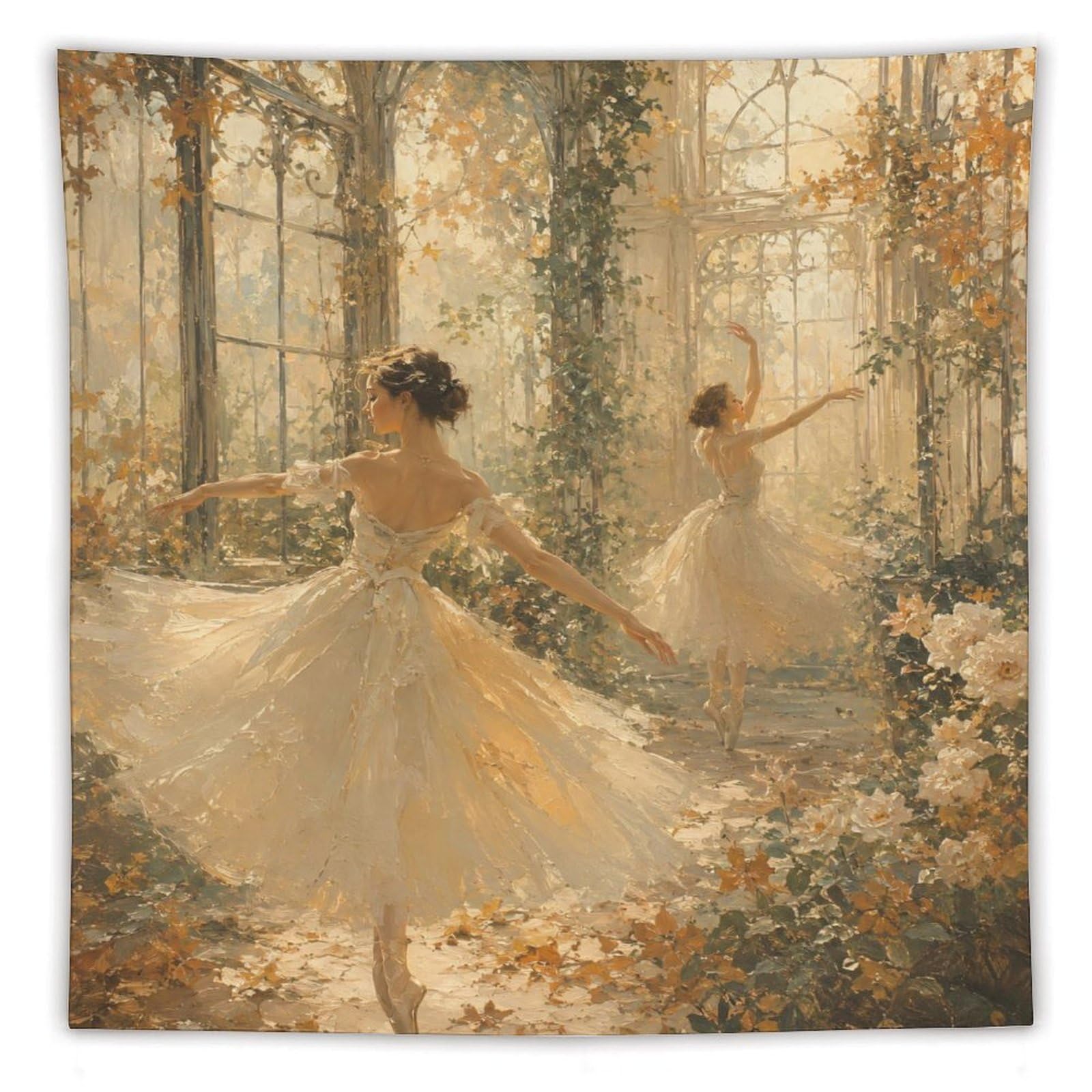 H3B8U2Y5 Ballerina Sunlit Conservatory Wall Tapestry, Oil Painting, Office