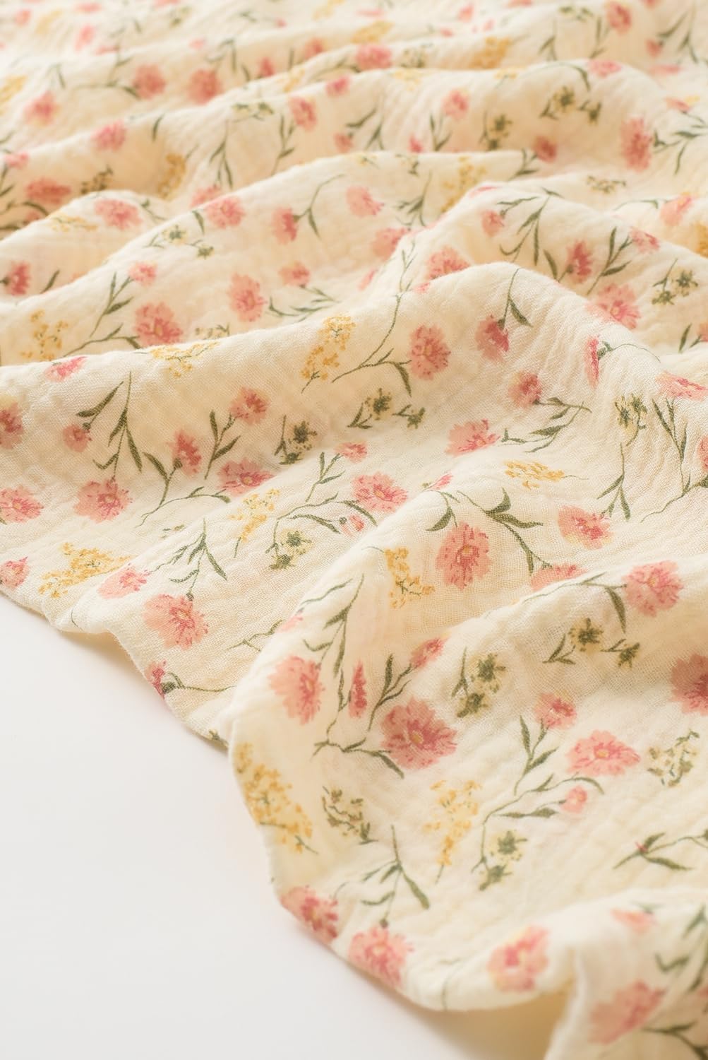 Little Jump Muslin Baby Blankets for Girls, Large 47" x 47" Cotton Crib Blanket for Baby Infant Toddler, Soft Breathable and Lightweight Toddler Quilt for Girls (Peach Floral) - Image 9