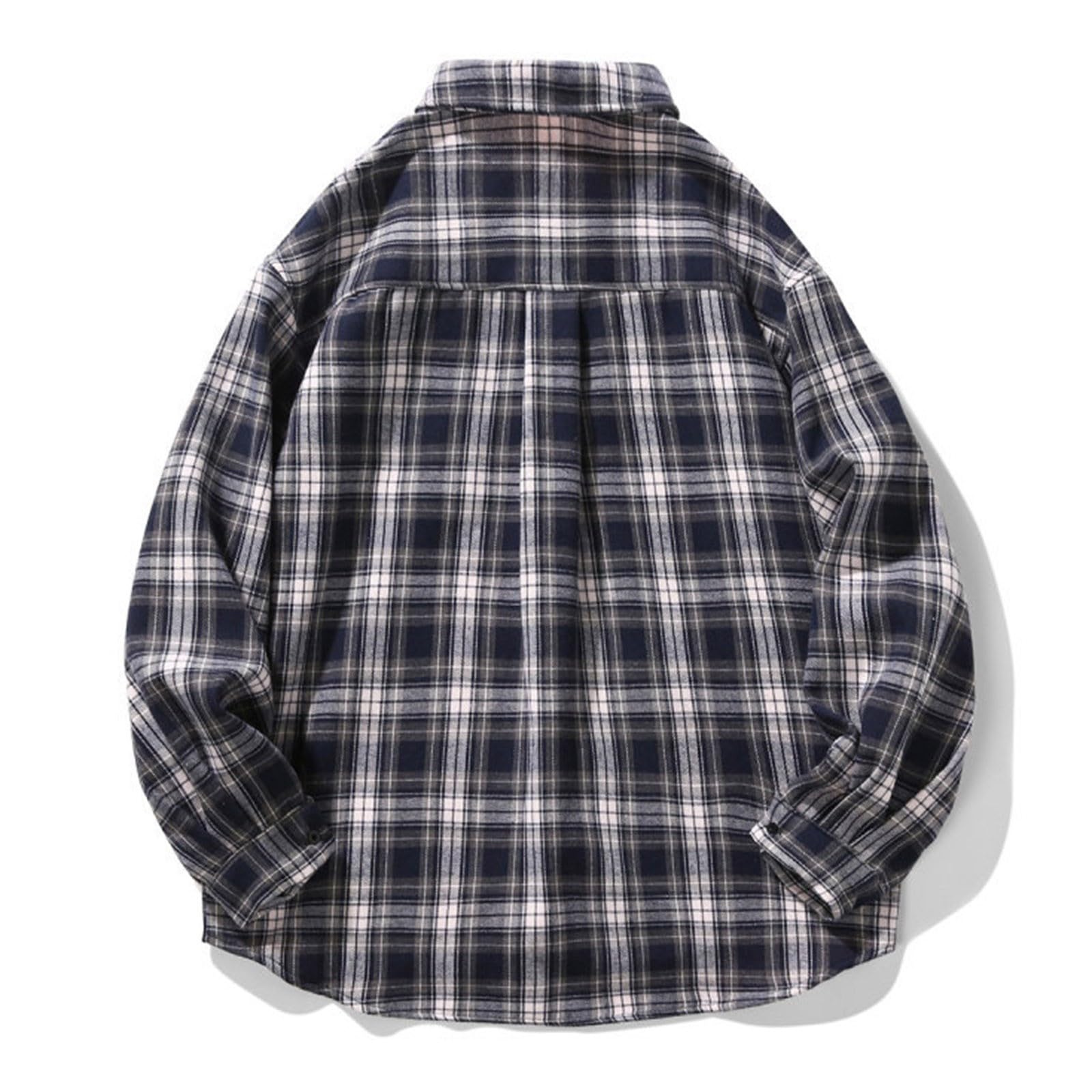 Generisch Camisa de franela para hombre de forro polar, camisa de manga larga, informal, camisa de leñador, camisa de algodón, camisa de trabajo, camisa de franela para el tiempo libre