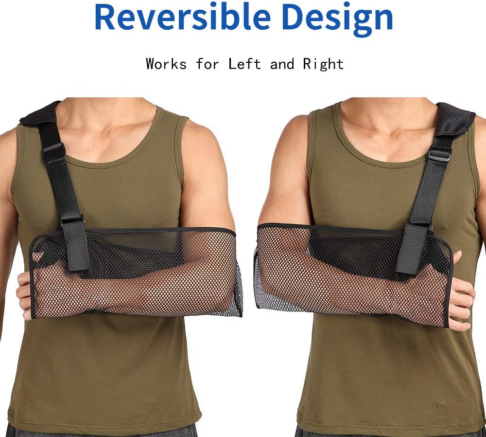 Cool Mesh Arm Sling Medical Shoulder Immobilizer Thumb Support Rotator Cuff Wrist Brace Strap Lightweight Breathable Comfort for Broken&Fractured Bones : Health & Household
