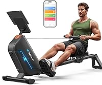 Vista 11 de MERACH Máquinas de remo para el hogar, potente máquina de remo electromagnética con riel extendido de 51.2 pulgadas, remo de ajuste de resistencia