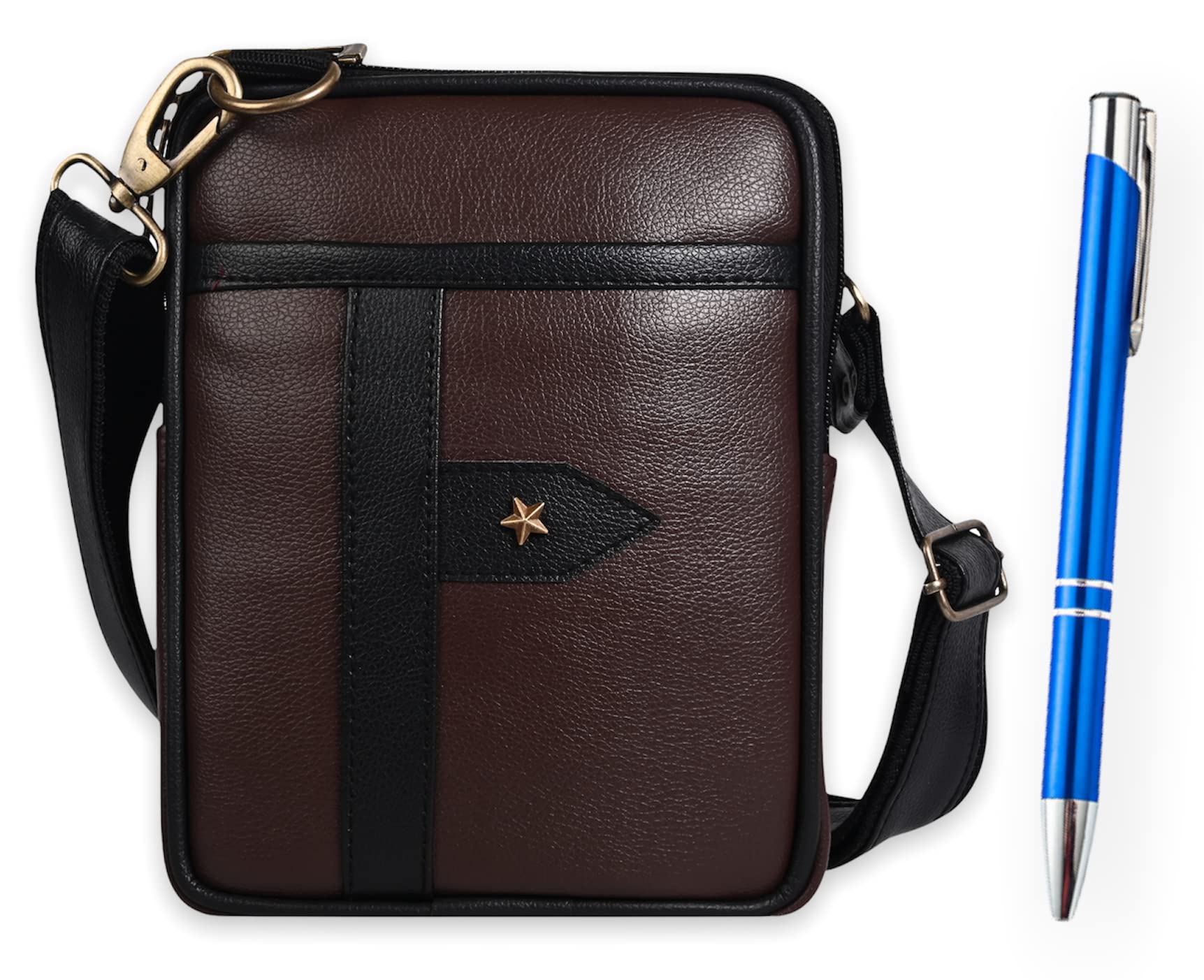 pramadda pure luxury Stylish Leather Sling Messenger Crossbody Side Bag For Men Travel | valentine gift for husband boyfriend | gift item for men birthday | unique office Employee Client Gift Pack-picture-13