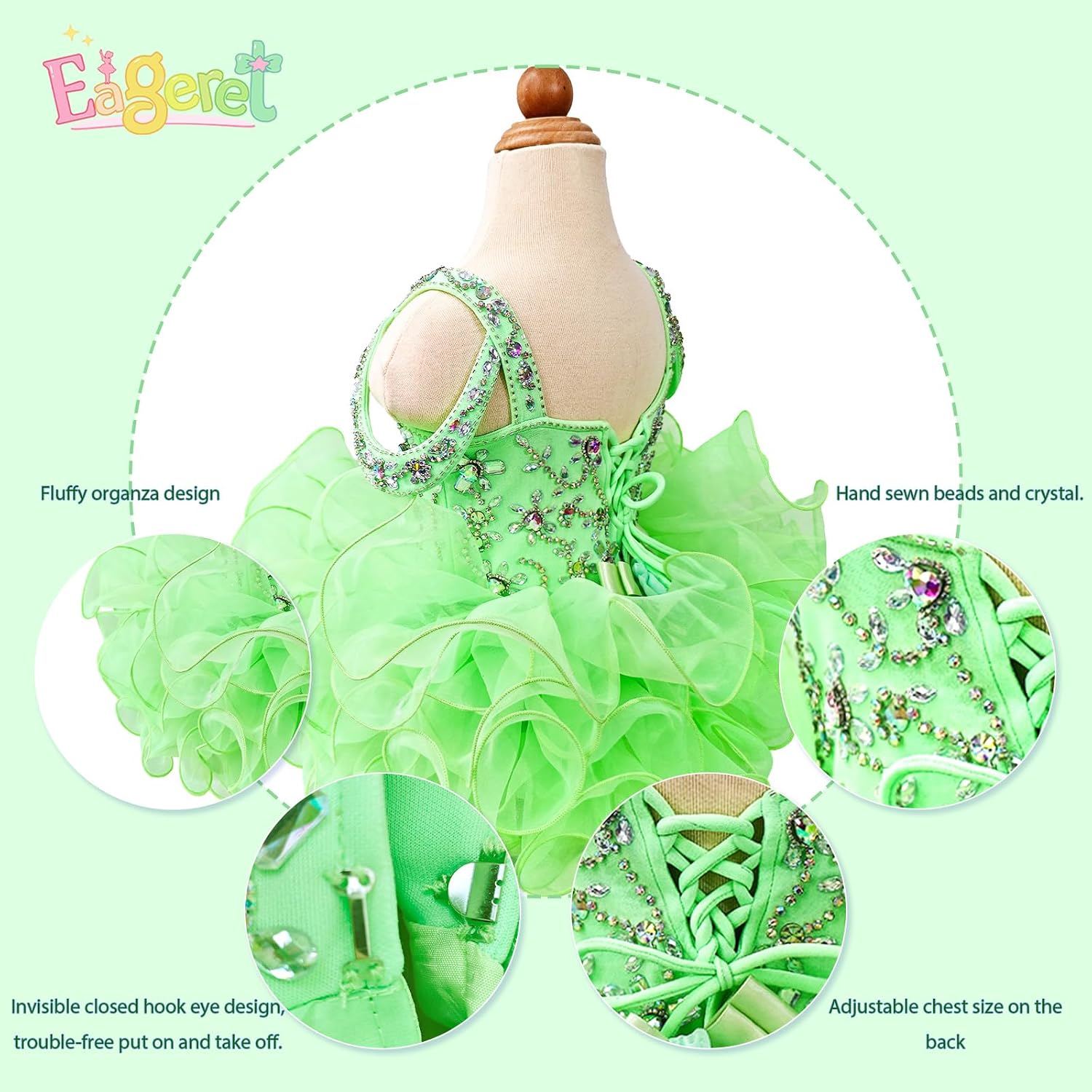 Handmade Princess New Born Birthday Party Tutu Short Halter Ball Gown Pageant Cupcake Dress