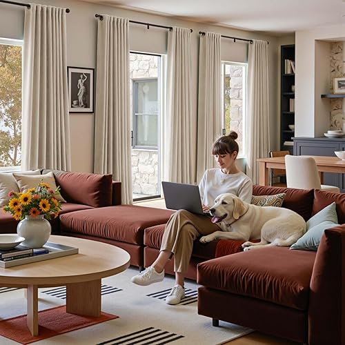 Miniatura 4 de Lazzzy Cortinas opacas de terciopelo dorado de 108 pulgadas, cortinas extralargas para dormitorio, sala de estar, tratamiento de ventana, cortinas