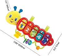 Vista 6 de KiddoLab Bundle: Lira The Musical Caterpillar & Rattle Bee Light-Up Toy - Juguetes atractivos e interactivos para bebés.