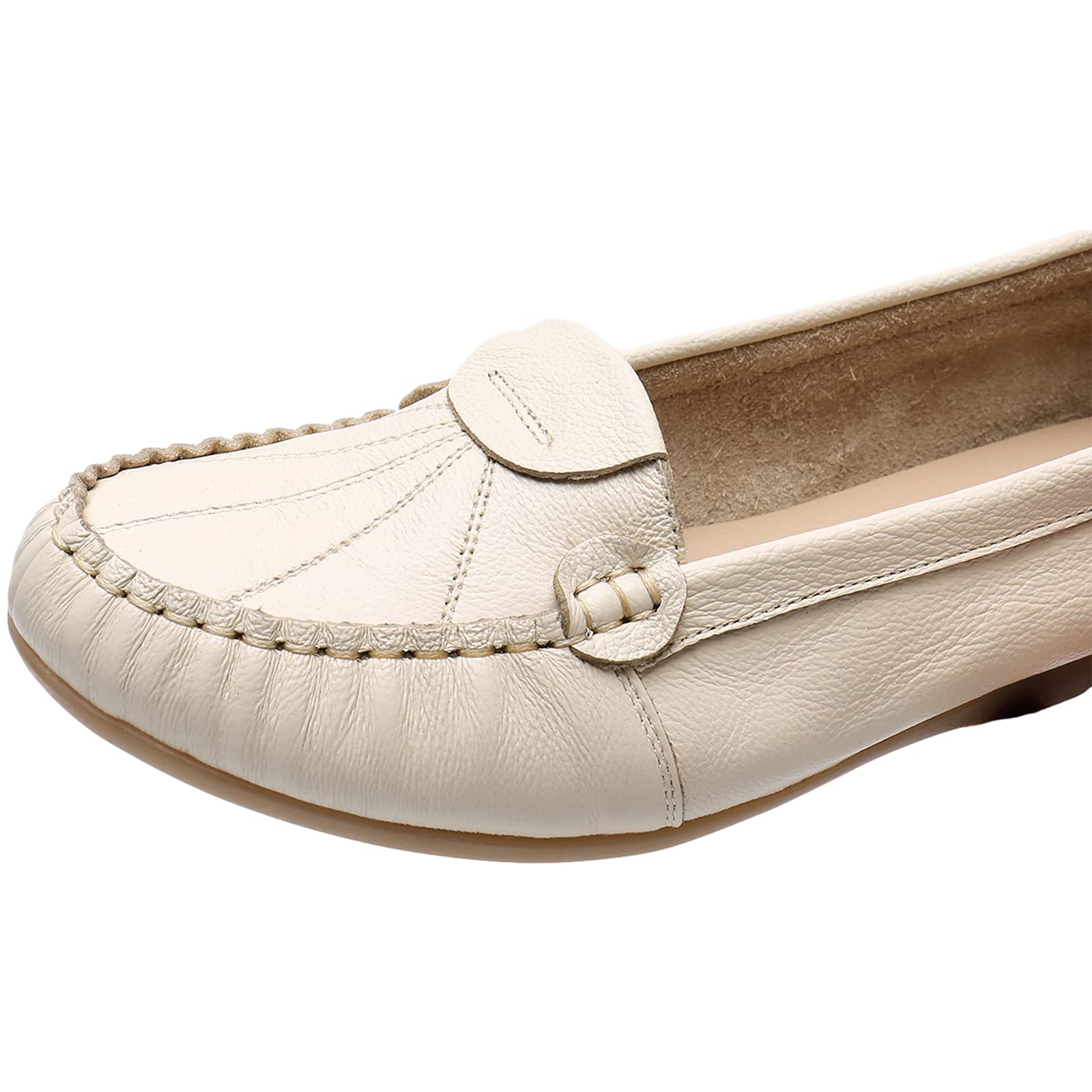 rismart Mocassins Femme Plat Cuir Confort Décontractée Chaussures