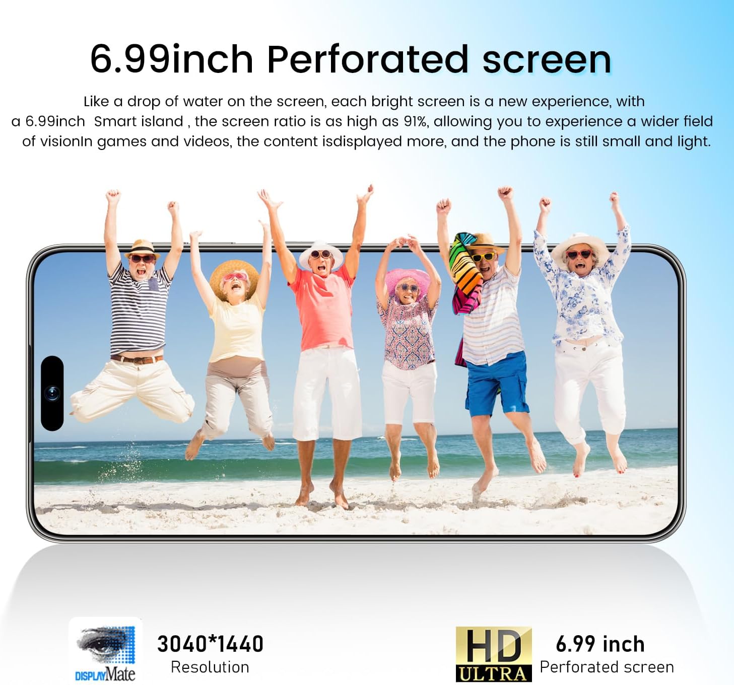 WWT I16 Ultra 12+512GB Smartphone Unlocked Cell Phone,6.99" HD Screen Android 14 Battery 7000mAh Unlocked Phone,Face ID/Fingerprint Button Unlock/Photos/Dual SIM/5G/GPS (Grey, 12+512GB)