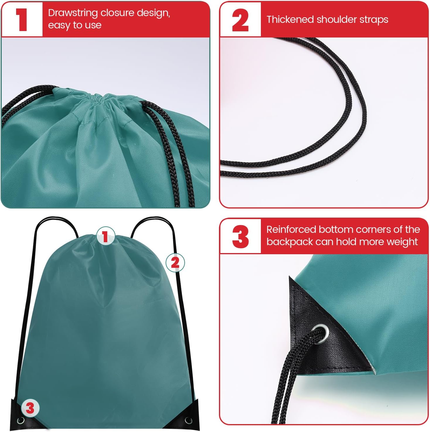 Drawstring Bag 24Pcs Drawstring Backpacks Drawstring Gym Bag String Bag Cinch Bag Sackpack Sports Drawstring Bag Draw String Bags Pack for Men,Women - Image 4