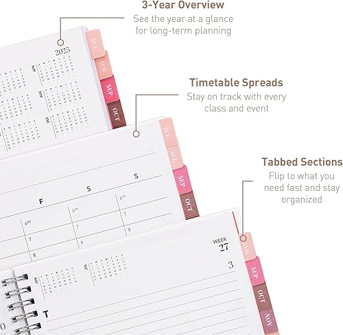 Miniatura 3 de Rileys - Agenda académica 2025-2026, agenda diaria, semanal y mensual, julio de 2025 a junio de 2026, páginas de notas para estudiantes,