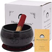 Vista 14 de DharmaObjects Yoga Meditación 6 Pulgadas OM Mantra Cuenco Cantante/Pad/Mazo Set de Regalo (Amarillo)