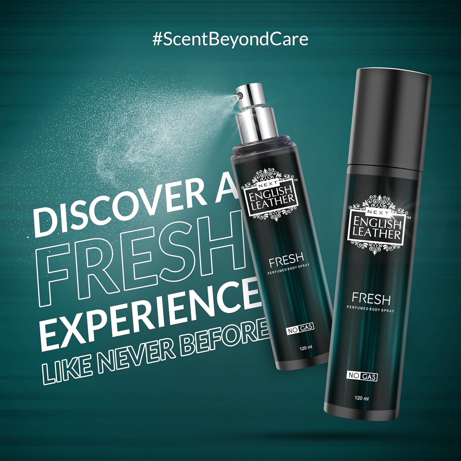 Next English Leather Perfumed Body Spray for Men, Fresh, Gentle Men & Intense, No Gas, Long Lasting, Pack of 3, 120ml Each
