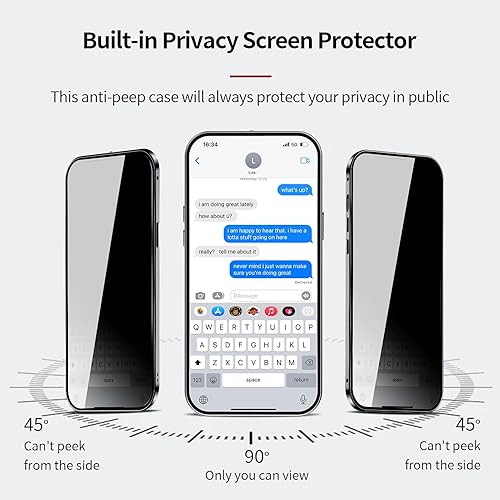 Miniatura 4 de Funda magnética de privacidad para iPhone 15 Pro Max con anillo de metal CD y bloqueo desplegable automático compatible con MagSafe protección de