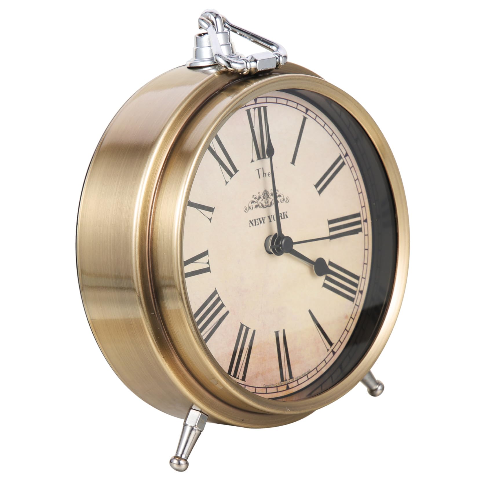 Réveil vintage silencieux Gadpiparty en métal et verre pour couloir
