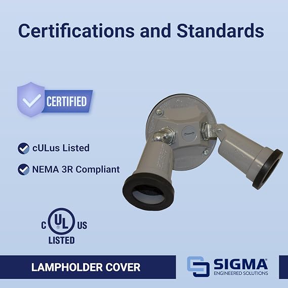 Sigma Electric, Gray 14782 Round Cover and Two Lamp Holder Kit