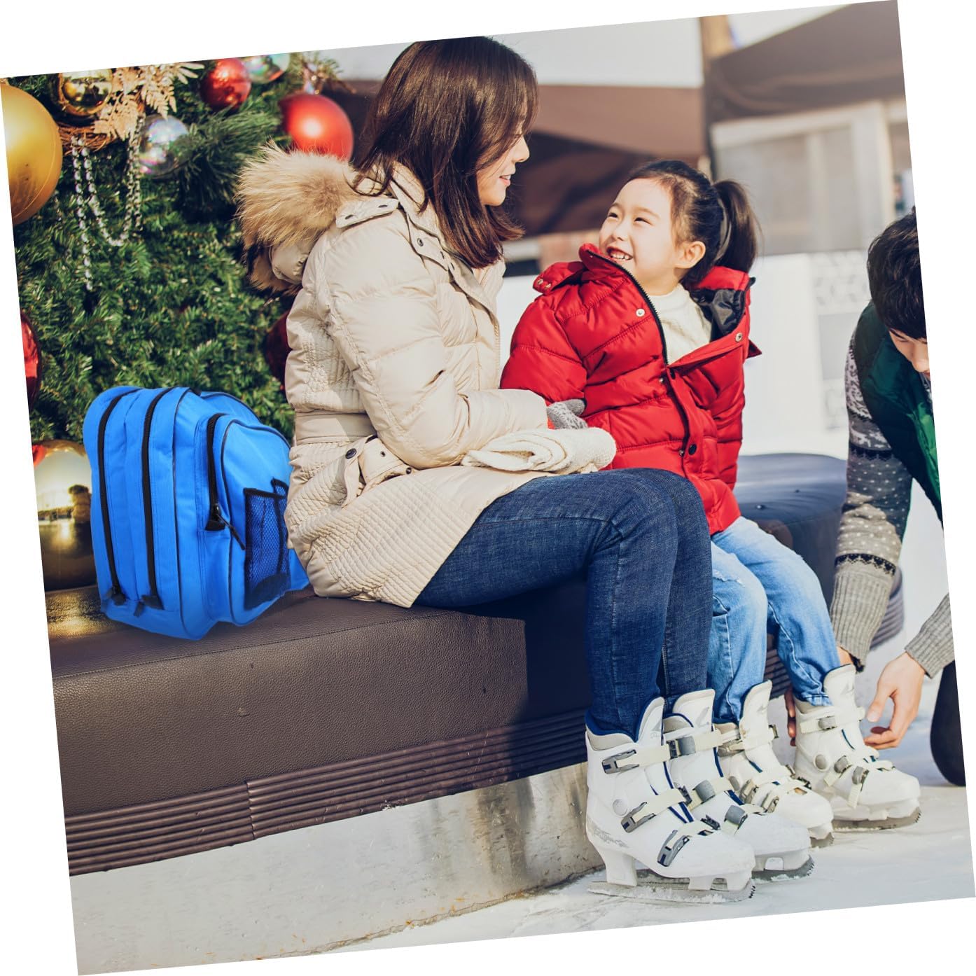 Happyyami Roller Skates Storage Pouch Portable Ice Skate Bag Dark Resistant Handbag Easy-clean Protective Carrying Case