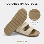 BODY GLOVE Women’s Double Strap Comfort Slides – Adjustable Cushion Sandals for Indoor Outdoor Use, Arch Support, Anti-Slip Cloud Sole