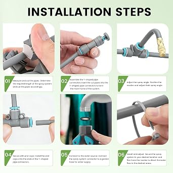 360° Adjustable Drip Irrigation System Kit, 66FT Automatic Garden Watering System with Quick-Connect 1/4