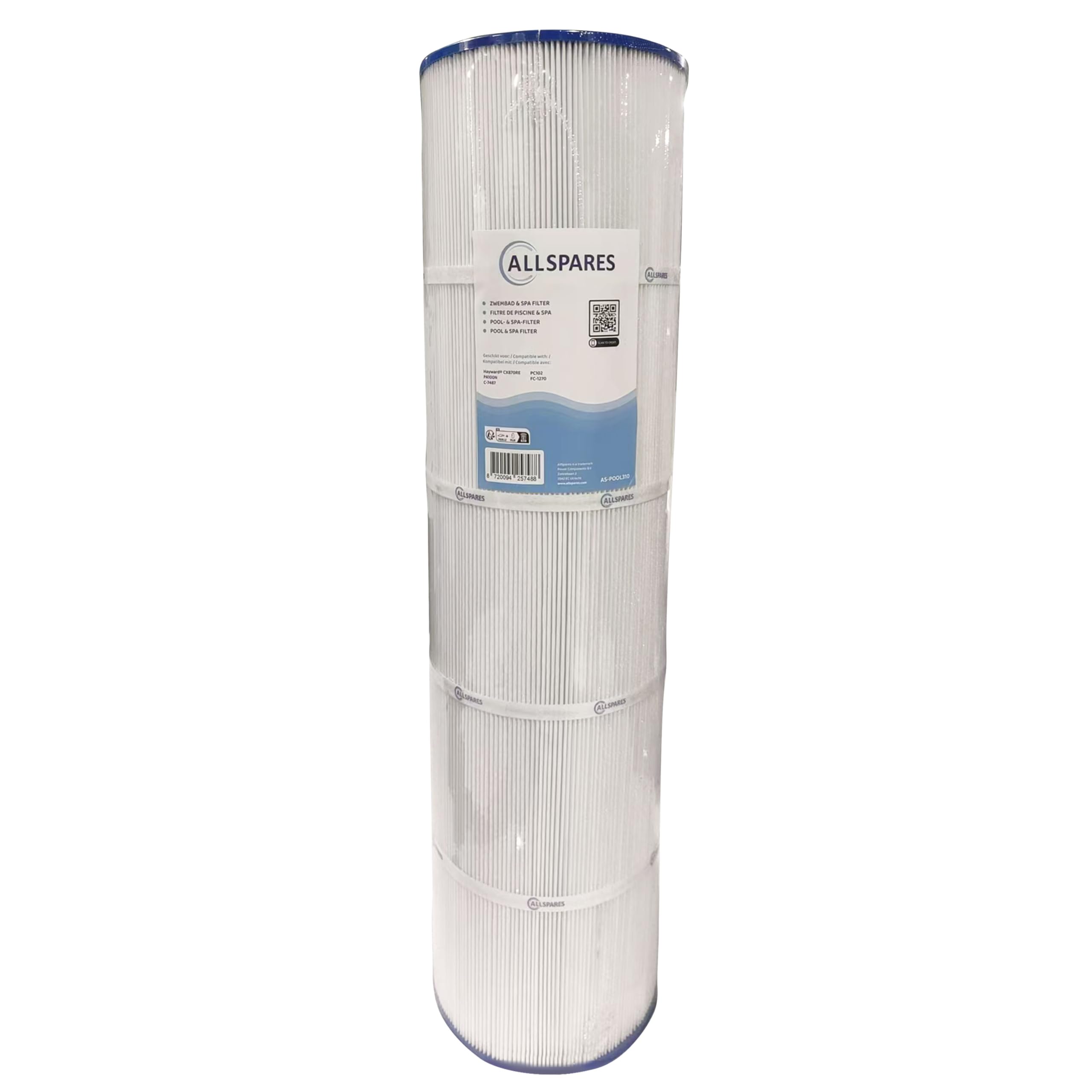 AllSpares Filtro de agua para jacuzzi/piscina, cartucho de filtro adecuado para Hayward CX870RE / PA100N / C-7487 / PC102 (Ø178 x 648 mm)