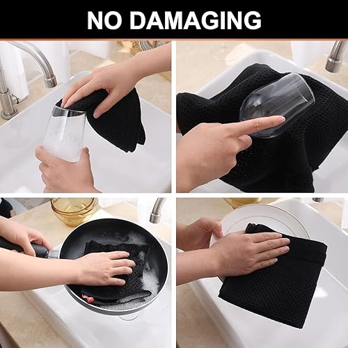 Miniatura 4 de Homaxy Juego de 8 paños de cocina y paños de cocina, 12 x 12 y 13 x 28 pulgadas, juego de 8 toallas de cocina 100% algodón con tejido de gofre,