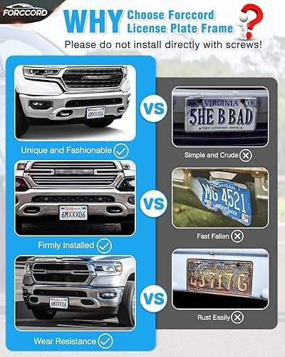 Miniatura 3 de Soporte de placa de matrícula personalizado para Dodge Ram 1500 2019-2024 (no para DS, Rebel, TRX Bumper). Accesorios de automóvil, marco de