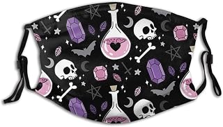 Cool Goth Face Mask with 2 Pcs Filters, Printing Mask Reusable Washable Balaclavas for Women Man Youth, One Size (Pack of 1)