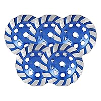 Vista 16 de SALI Muelas abrasivas de hormigón de 4.5 pulgadas, 3 piezas, 16 segmentos de diamante turbo, árbol 5/8-11, rueda abrasiva de diamante apta