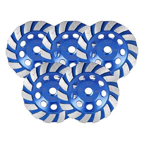 Miniatura 17 de SALI 2 piezas ruedas de esmerilado de concreto de 7 pulgadas, 20 segmentos de diamante Turbo, eje 5/8-11, rueda de esmerilado de diamante apta para