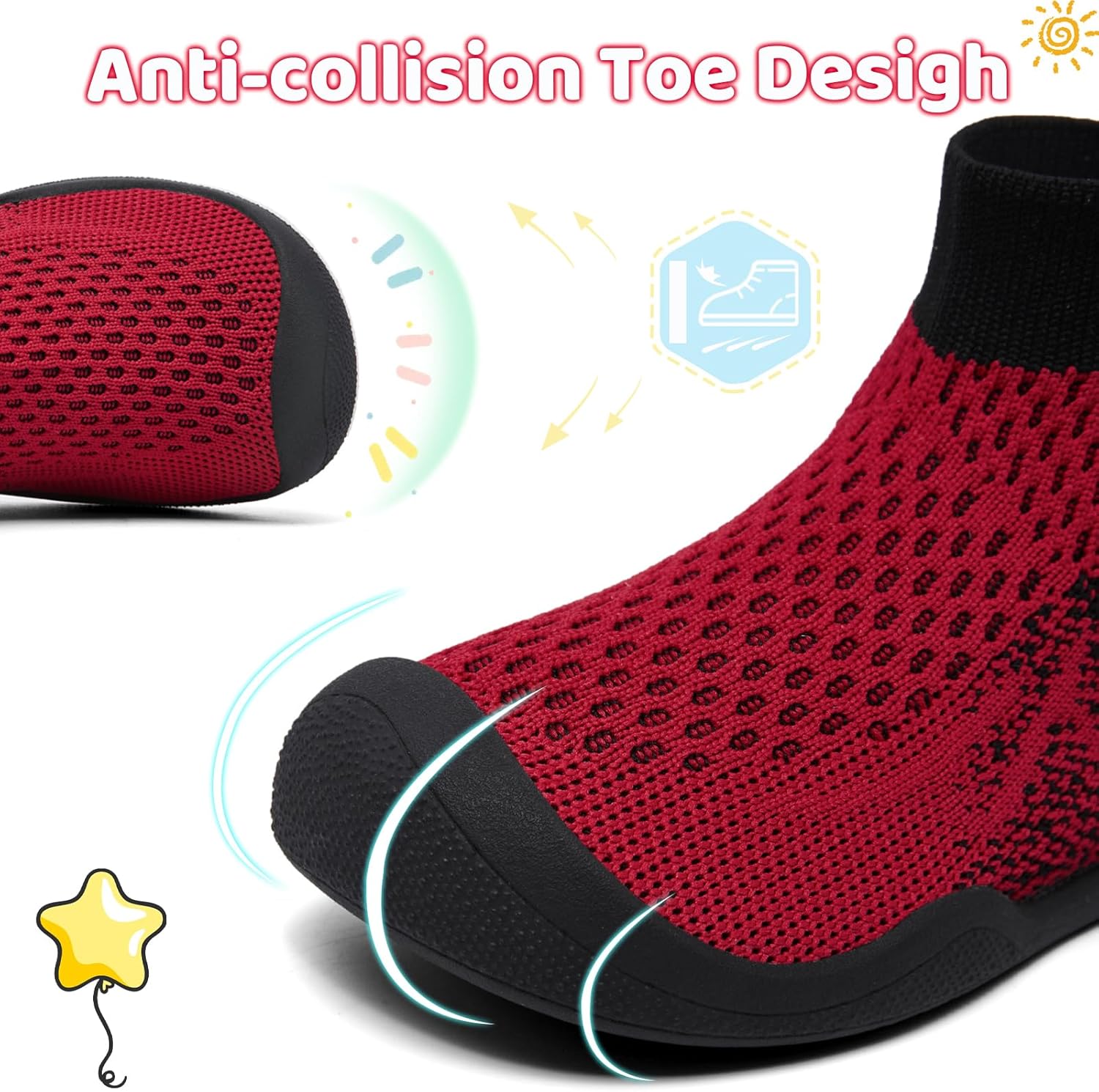 Toddler Socks Wrestling Shoes - Barefoot Wide Last Sports Shoes with Arch Support for Children Aged 2-8, Non Slip Sole and Reinforced Toe, Machine Washable - Image 6