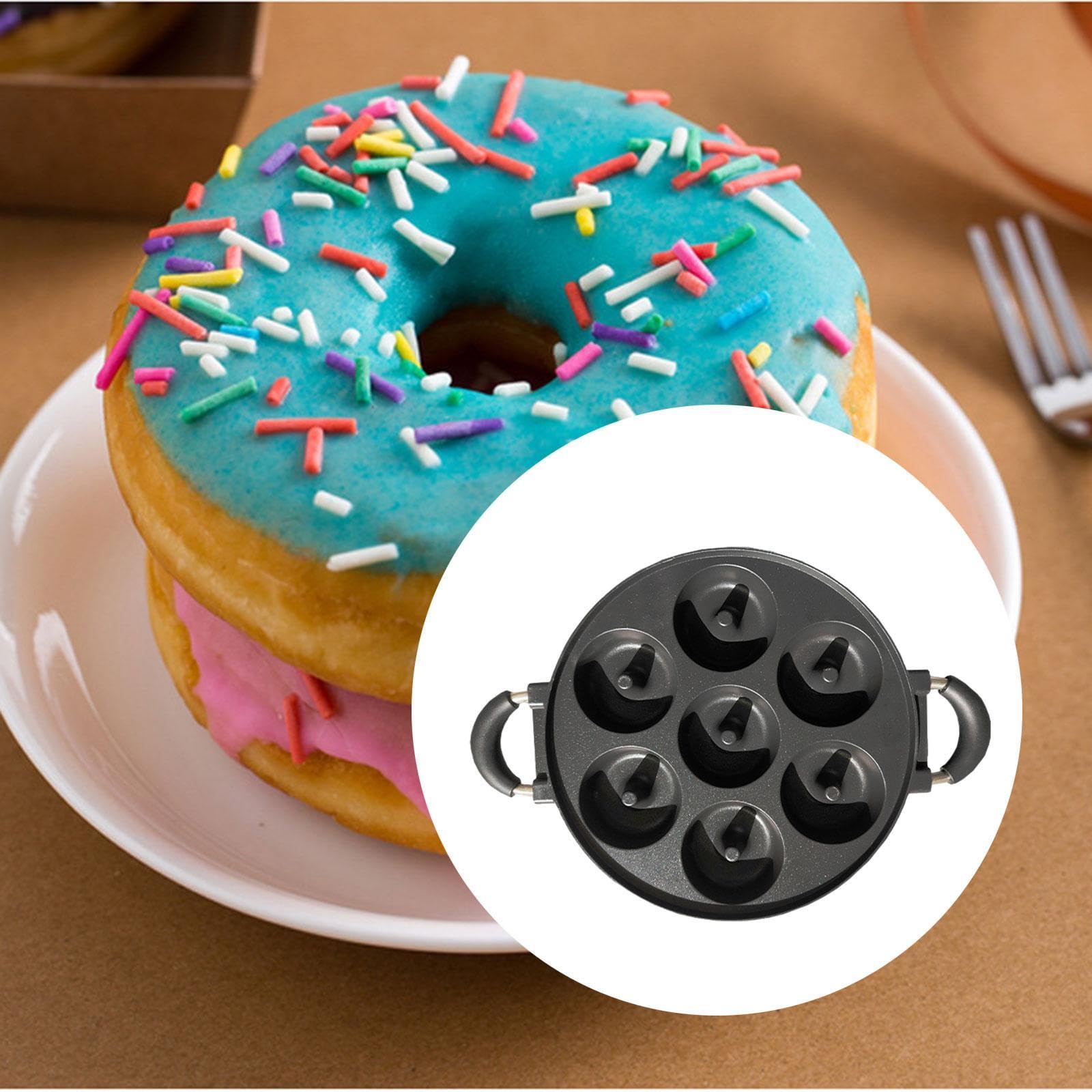 Donut Backpfanne Mini Donuts Hersteller Pan Herd Backpfanne mit Griffen Donut Maker Pan Macht 7 Donuts für Desserts